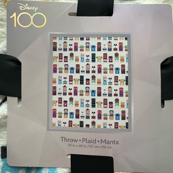 Disney Parks 100th Unified Characters Throw Plaid Blanket - Picture 3 of 3